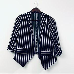 Vintage Striped Open Jacket